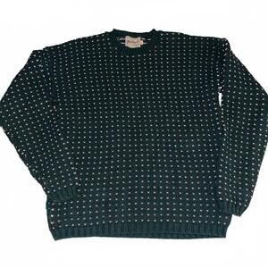 Woolrich Men's Crew Neck Sweater Vintage Y2K Fisherman Size Large Dark Green